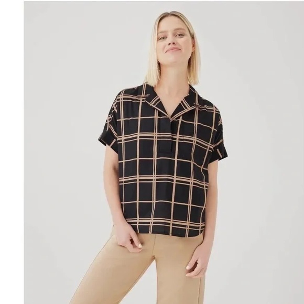 Pact Sunset Gauze organic cotton Popover Top‎